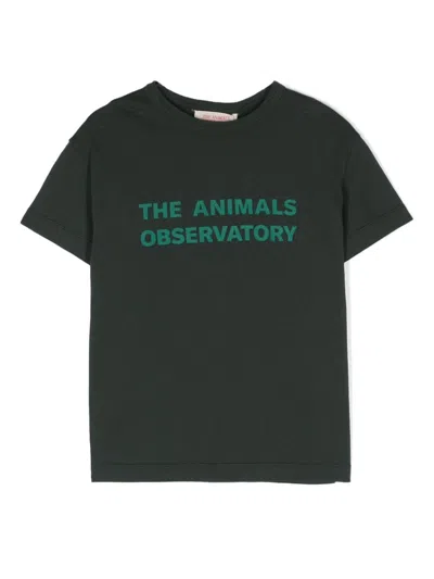 The Animals Observatory Kids' Orion Cotton T-shirt In Green