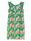 The Animals Observatory Otter Graphic-print Dress In Green