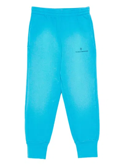 The Animals Observatory Panther Logo-print Track Pants In Blue