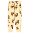 The Animals Observatory Panther Printed Cotton Sweatpants In Beige