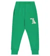 The Animals Observatory Logo Print Cotton Sweatpants In Green Form