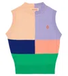 The Animals Observatory Parrot Cotton Sweater Vest In Multicolor Logo