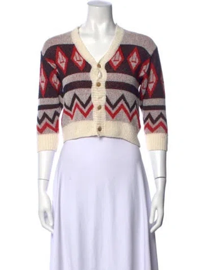 Pre-owned The Animals Observatory Patterned V-neck Sweater In Multicolor