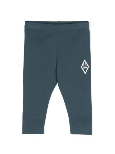 The Animals Observatory Babies' Penguin Logo-print Leggings In Blue