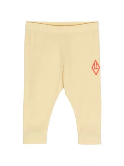 The Animals Observatory Babies' Penguin Logo-print Leggings In Yellow