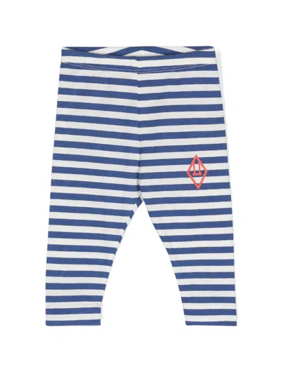 The Animals Observatory Babies' Penguin Striped Leggings In White