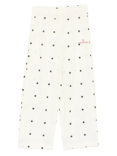 The Animals Observatory Kids' Polka Dot Logo Trousers In Neutral