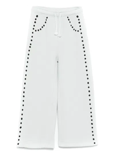 The Animals Observatory Kids' Polka-dot Sweatpants In White