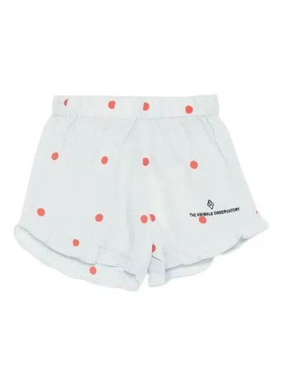 The Animals Observatory Babies' Polka-dot Elastic-waist Shorts In White