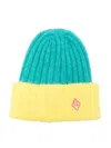 The Animals Observatory Pony Logo-embroidered Two-tone Beanie In Blue