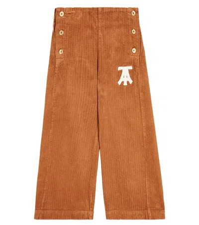 The Animals Observatory Kids' Porcupine Corduroy Pants In Brown