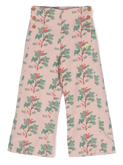 The Animals Observatory Kids' Porcupine Graphic-print Trousers In Pink