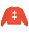 The Animals Observatory Printed Cotton Sweatshirt In Red Form