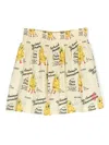 The Animals Observatory Printed Flared Mini Skirt In Yellow