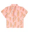 The Animals Observatory Printed Linen And Cotton Shirt In Pink