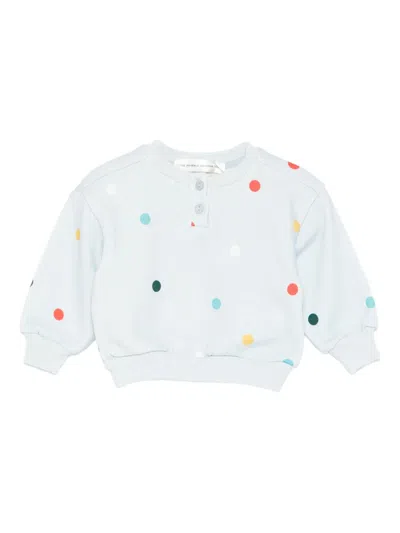 The Animals Observatory Babies' Puma Polka-dot Sweatshirt In Blue