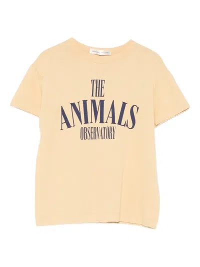 The Animals Observatory Kids' Pupfish Graphic-print T-shirt In Neutral