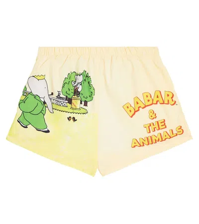 The Animals Observatory Kids' Puppy Printed Swim Shorts In Multicoloured