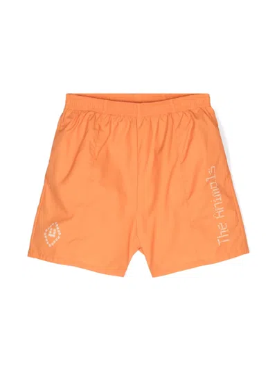 The Animals Observatory Kids' Puppy Swim Shorts In Orange