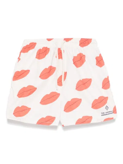 The Animals Observatory Kids' Puppy Swim Shorts In White