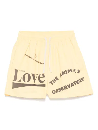 The Animals Observatory Kids' Puppy Swim Shorts In Yellow
