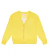 The Animals Observatory Raccoon Cotton Cardigan In Yellow Logo