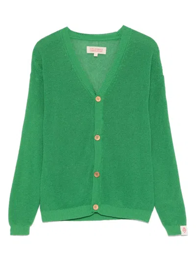 The Animals Observatory Kids' Racoon Cardigan In Green