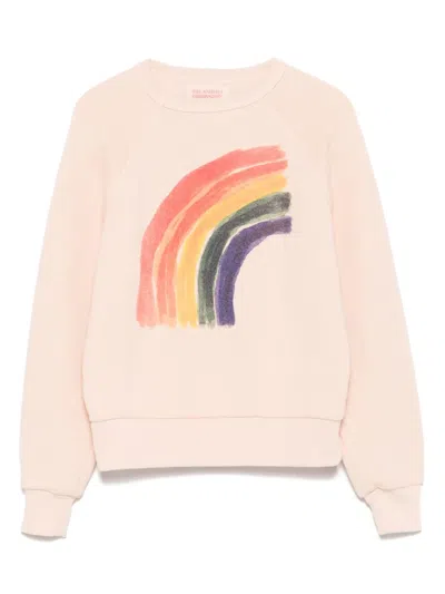 The Animals Observatory Kids' Rainbow-print Sweatshirt In Pink