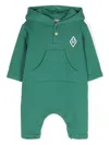 The Animals Observatory Rat Logo-print Hooded Jumpsuit In Green