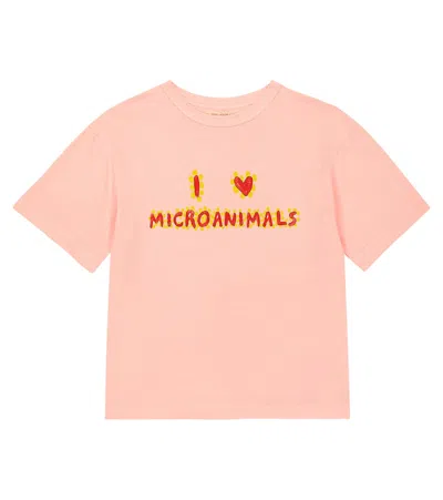 The Animals Observatory Kids' Rooster Oversized Cotton T-shirt In Pink