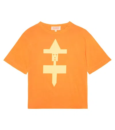 The Animals Observatory Kids' Bedrucktes T-shirt Rooster In Orange Form