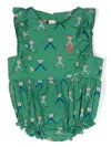 The Animals Observatory Ruffled Printed Body In Green