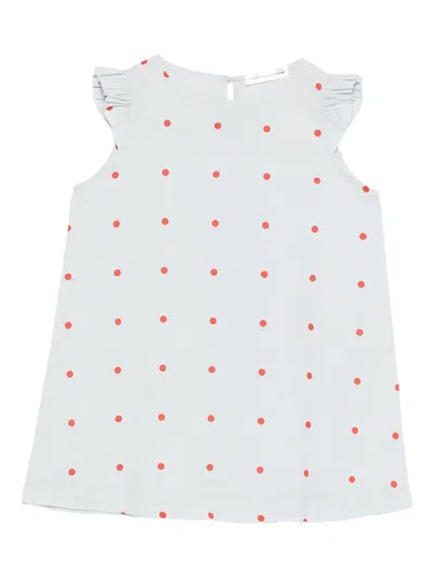 The Animals Observatory Kids' Ruffled-sleeve Dress In Blue