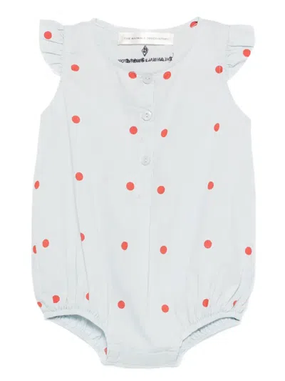 The Animals Observatory Babies' Ruffled-sleeve Body In Blue
