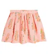 The Animals Observatory Salamander Linen And Cotton Skirt In Pink