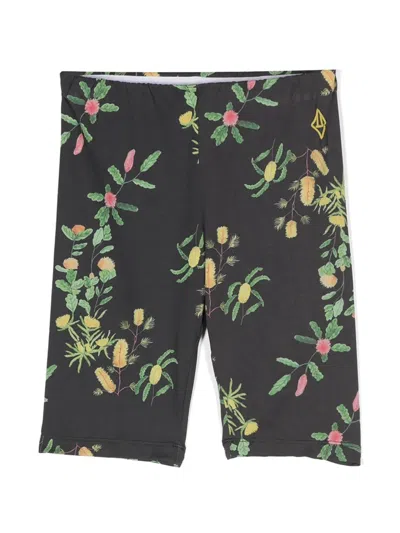 The Animals Observatory Kids' Sardine Floral-print Trousers In Brown