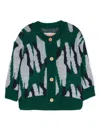The Animals Observatory Serval Jacquard Cardigan In Green