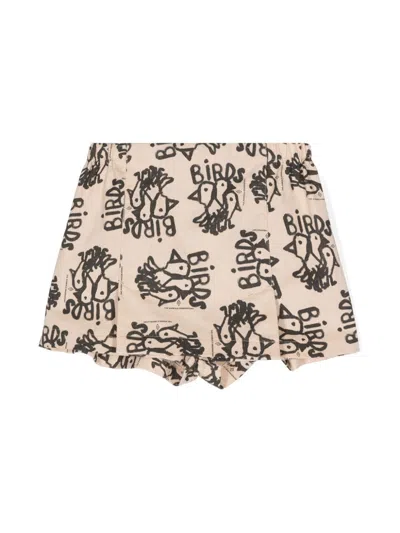 The Animals Observatory Kids' Shrimp Printed Skort In Pink