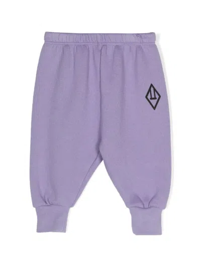 The Animals Observatory Babies' Sloth Jersey Track Pants In Purple