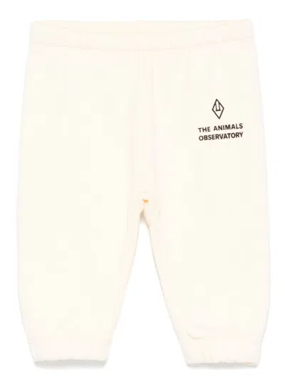 The Animals Observatory Babies' Sloth Track Pants In White