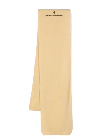 The Animals Observatory Kids' Snake Knitted Scarf In Yellow