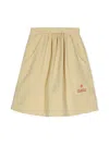 The Animals Observatory Sow Logo-embroidered Midi Skirt In Yellow