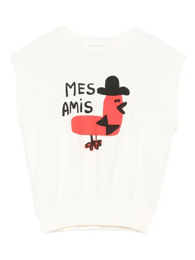 The Animals Observatory Kids' Squab Graphic-print T-shirt In Neutral