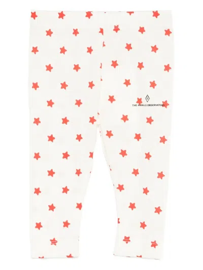 The Animals Observatory Babies' Star-print Leggings In White