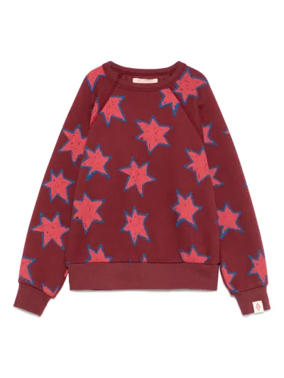 The Animals Observatory Kids' Star-print Sweatshirt In Red