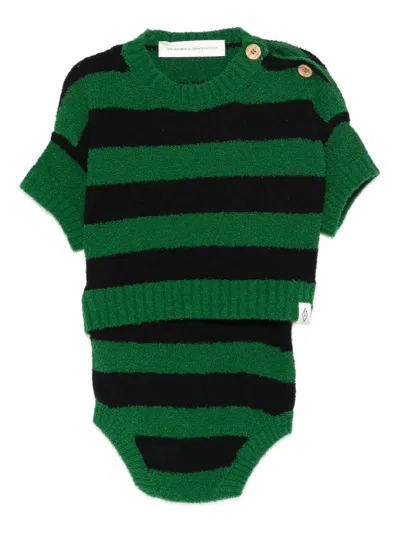 The Animals Observatory Striped Button Babywear Set In Multi