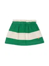 The Animals Observatory Striped Cotton Skirt In Neutrals