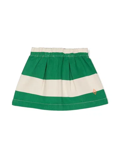 The Animals Observatory Kids' Striped Cotton Skirt In Neutrals