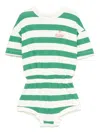 The Animals Observatory Striped Jumpsuit In White