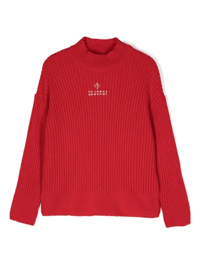 The Animals Observatory Kids' The Seal Logo-print Jumper In Red